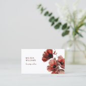 Rode klaprozen Bloemen Wit Visitekaartje (Staand voorkant)