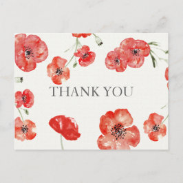 rode klaprozen bloemenbedankjes briefkaart