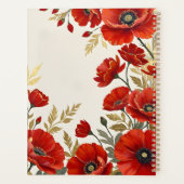 Rode klaprozen bloemenspiraal gebonden botanische planner (Achterkant)