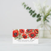 Rode Klaprozen Bloemenzaak Visitekaartje (Staand voorkant)