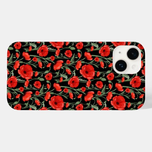 Rode klaprozen Case-Mate iPhone case (Achterkant (horizontaal))