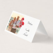 rode klaprozen dank u foto trouwkaart kaart (Voorkant)