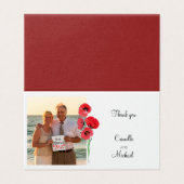 rode klaprozen dank u foto trouwkaart kaart (Buitenkant ongevouwen)