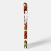 Rode klaprozen en wratten, groene bladeren op wit Case-Mate iPhone case (Achterkant / Links)