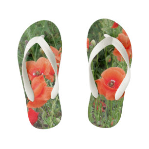 Rode klaprozen Flip Flops, kinderen Kinder Teenslippers