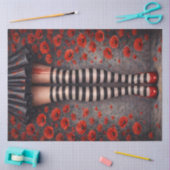 Rode Klaprozen Gothic Benen Decoupage Papier (Craft)