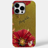 Rode klaprozen Goud glinstert Aangepaste naam Case-Mate iPhone Case (Achterkant)