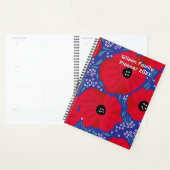 Rode klaprozen hand-geïllustreerd bloemmotief planner (Display)