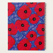 Rode klaprozen hand-geïllustreerd bloemmotief planner (Achterkant)