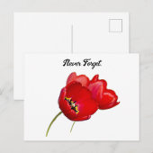 Rode Klaprozen Herdenkingsdag Nooit Vergeten Kunst Briefkaart (Voorkant / Achterkant)