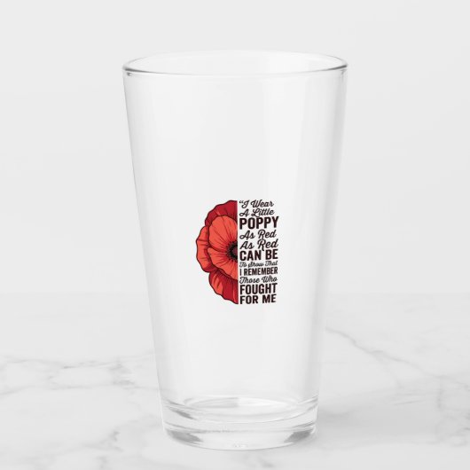 Rode klaprozen herinneringscitaat Vector shirt ont Glas (Voorkant)