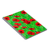 Rode klaprozen in een groen veld notitieboek (Rechterzijde)