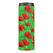 Rode klaprozen in een groen veld thermosbeker (Achterkant)