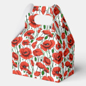 Rode klaprozen in een veld op wit bedankdoosjes (Voorkant)