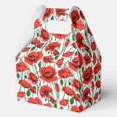 Rode klaprozen in een veld op wit bedankdoosjes (Achterkant)