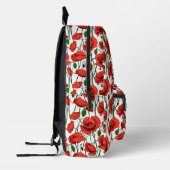 Rode klaprozen in een veld op wit bedrukte rugzak (Links)