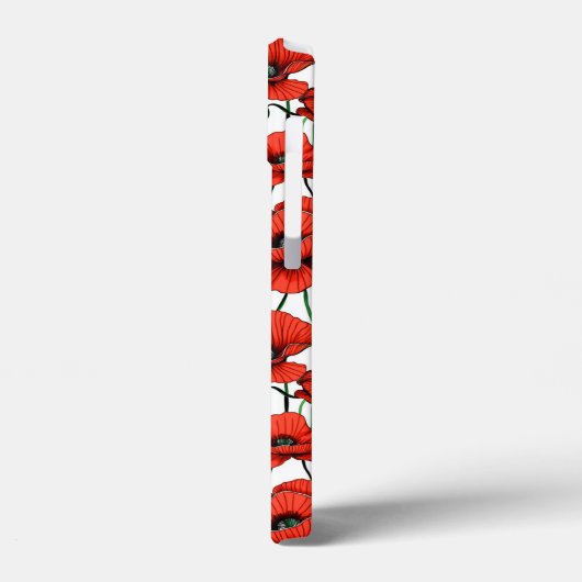 Rode klaprozen in een veld op wit Case-Mate iPhone case (Achterkant / Links)