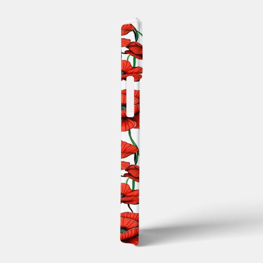 Rode klaprozen in een veld op wit Case-Mate iPhone case (Achterkant / Rechts)