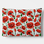 Rode klaprozen in een veld op wit etui (Voorkant)