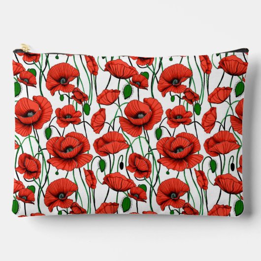 Rode klaprozen in een veld op wit etui (Voorkant)