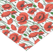 Rode klaprozen in een veld op wit medium tafelloper (Hoek)