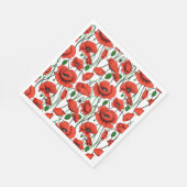 Rode klaprozen in een veld op wit servet (Hoek)