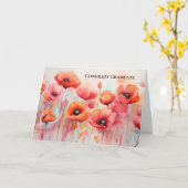 Rode klaprozen in een veld Waterverf Afstuderen Kaart (Gele Bloem)