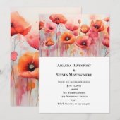 Rode klaprozen in een veld Waterverf bruiloft Kaart (Voorkant / Achterkant)