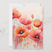 Rode klaprozen in een veld Waterverf bruiloft Kaart (Achterkant)