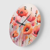 Rode klaprozen in een veld Waterverf Grote Klok (Hoek)