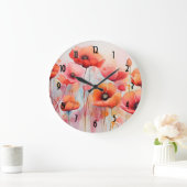 Rode klaprozen in een veld Waterverf Grote Klok (Huis)