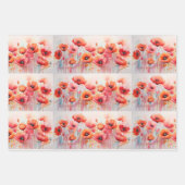 Rode klaprozen in een veld Waterverf patroon Inpakpapier Vel (Voorkant 3)