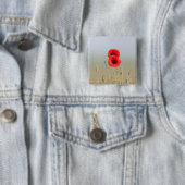 Rode klaprozen in het ochtendlicht vierkante button 5,1 cm (In situ)