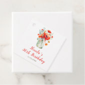 Rode Klaprozen in Mason Pot Verjaardag Bedankjes Labels (In situ)