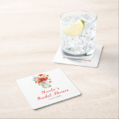 Rode klaprozen in Metselaars Pot Bruiloftsborrel Kartonnen Onderzetters (Insitu)