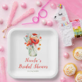 Rode klaprozen in metseljars bruidsshower papieren bordje (Feest)