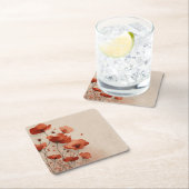 Rode klaprozen. kartonnen onderzetters (Insitu)