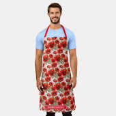Rode klaprozen klaproos bloemen schort (Gedragen)