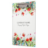 Rode klaprozen & kleurrijke bloemen klembord (Links)