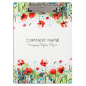 Rode klaprozen & kleurrijke bloemen klembord (Voorkant)