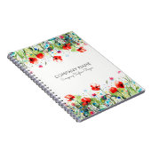 Rode klaprozen & kleurrijke bloemen notitieboek (Rechterzijde)