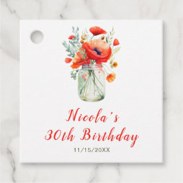 Rode Klaprozen Mason Pot Verjaardag Bedankjes Labels