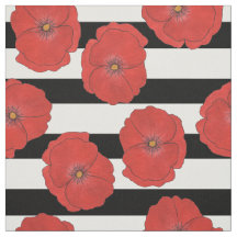 Rode klaprozen met zwarte en witte strepen