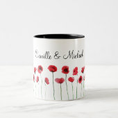 Rode klaprozen mok met naam (Center)