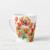  rode klaprozen Monogrammed Floral Poppy Latte Mok (Linkerhoek)