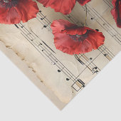  rode klaprozen  muziekblad Ephemera Tissuepapier (Detail)