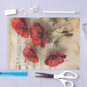  rode klaprozen  muziekblad Ephemera Tissuepapier (Craft)