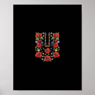 Rode klaprozen Oekraïne Schattige bloemen Oekraïen Poster