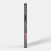 rode klaprozen op grijs iPhone hoesje (Rechterkant)
