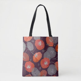 Rode klaprozen patroon tote bag